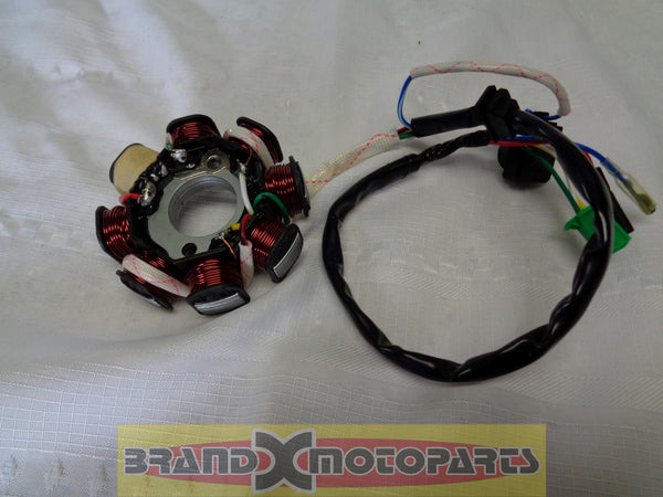 8-Coil Magneto Stator w/pickup for GY6 50cc-150cc ATV, Go Kart, Moped & Scooter