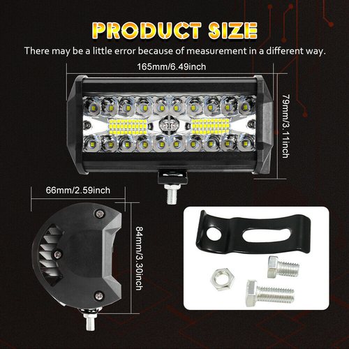 7 Inch LED Work Light Bar Spot Flood Combo