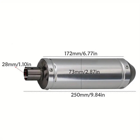 28mm Pit Bike Exhaust Muffler + Clamp
