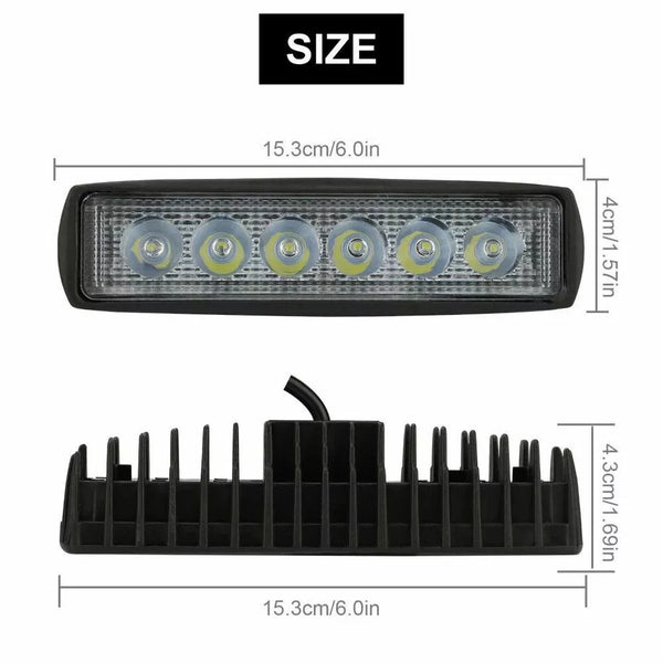 6" 72W LED Work Light Bar Spot Pods