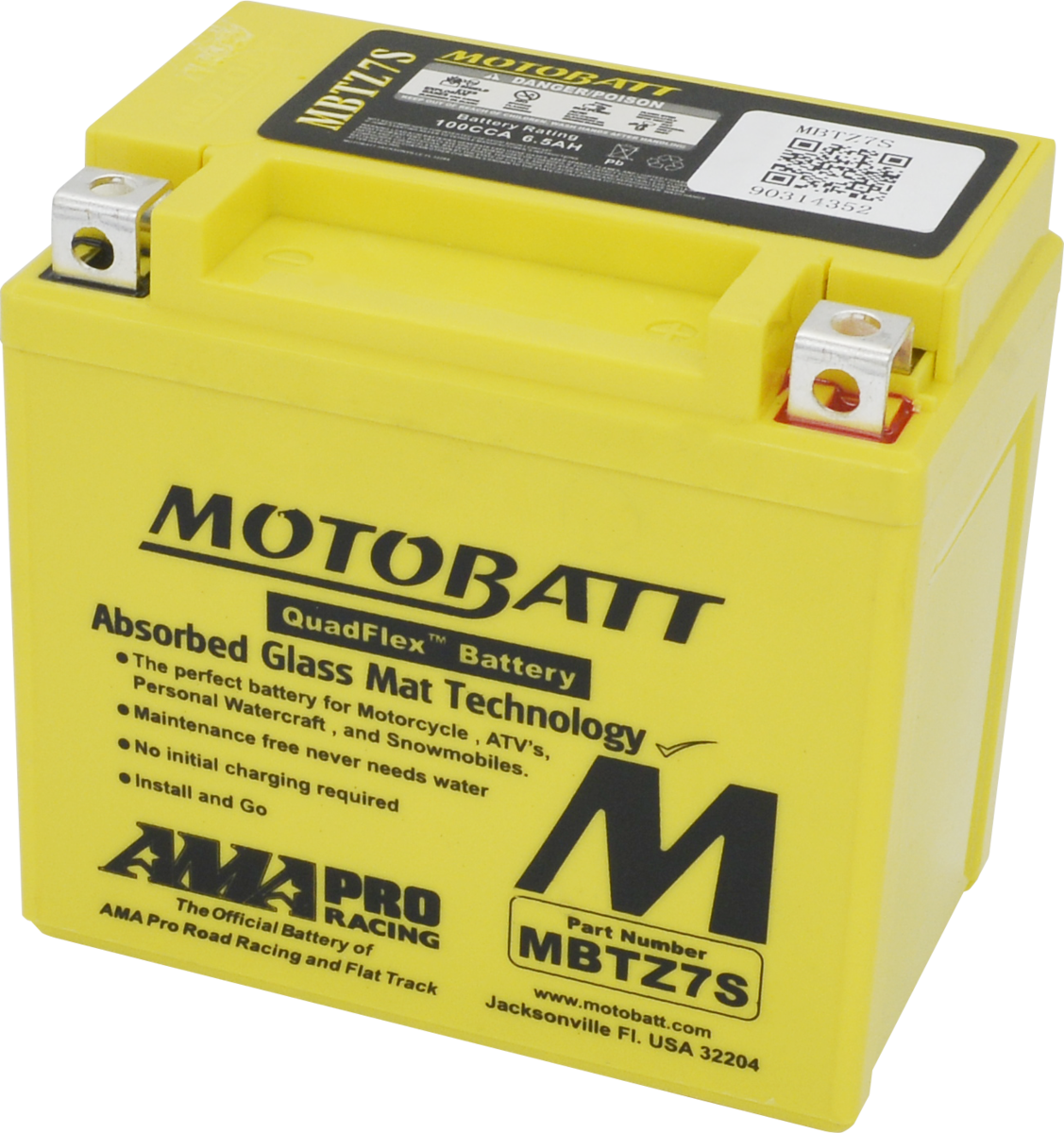 MBTZ7S Motobatt 12V AGM Battery