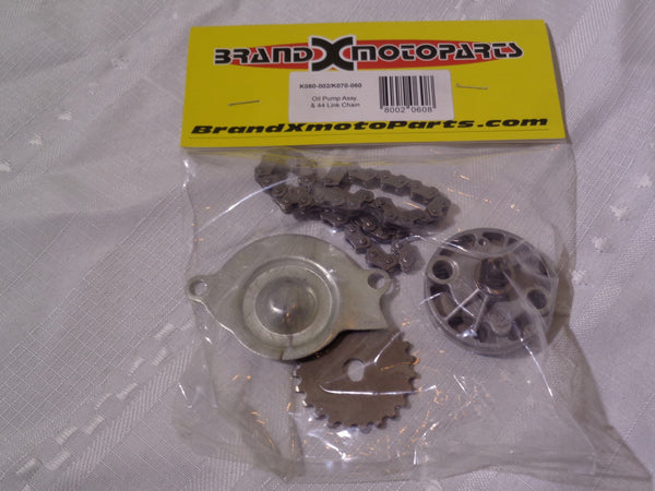 Oil pump Assembly & 44 link Chain for GY6 150cc Scooter, Buggy, Go Kart and ATV